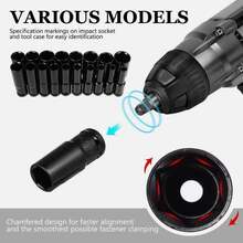 20-Piece Impact Wrench Socket Set 1/2" 8-32 Mm Hexagon Power Socket Wrench Nut - Green - View 4