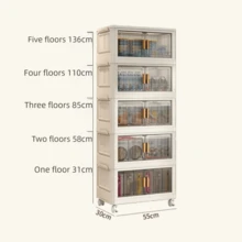 Home Organization,5-Layer Folding Storage Bin With Lid  ,Equipped With Mobile And Convenient Storage Cabinets, Stackable With Doors And Large Capacity Storage Boxes, Suitable For Organizing Wardrobes And Storage Boxes In Family Dormitories, Organizing Holiday Decorations In Bedrooms, Organizing And Storing Good Items For Student Apartment Tenants, Easy To Install And Move, Saving Space, And Offering Cost-Effective Storage Solutions St Affordable Prices - 彩色 - 查看 11