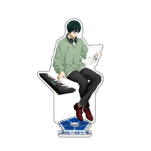 1 pieza Llavero de anime Bluelock, llavero acrílico de música Isagi, llavero de anime Nagi, correa para móvil Bachira, llavero de coche, dije de mochila escolar Chigiri, accesorio lindo para bolso, accesorios de coche, letra de 15 cm