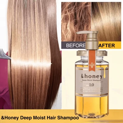  &Honey Deep Moist Hair Shampoo Step1.0 (Moist Wash) Pump 440ml - Peony Honey Scent