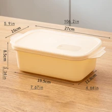 Bộ 3 hộp đựng thực phẩm dày trong suốt, kín, hộp đựng hình chữ nhật dùng được trong tủ đông và tủ lạnh, hộp nhựa dùng được trong lò vi sóng (Đen * Ngà) - Nhiều màu - Xem 12