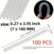 150/100/80/50/30/20/10/5 Pcs 7MM Transparent Hot Melt Glue Sticks,High Temperature Resistant Hot Melt Adhesive Strip,Mini Industrial Guns Heat Temperature Thermo Electric Repair Tool Heat Gun Hot Glue Stick,For Most Glue Guns, DIY, Crafts, Woodworking, Plastic, Tool Parts