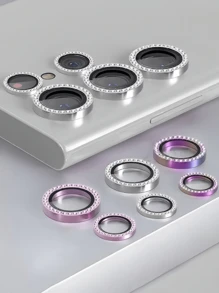 1 Set, Protezione Obiettivo Fotocamera, Anello in Metallo con Vetro Temperato 9H, Protezione Schermo Decorativa Accessori, Compatibile con Modelli di Telefoni S2/S23/S24 Ultra/S25 Ultra/A13/A16/A34/A55/A15/A2/A05S/A54/A14/A55/A35/05/06/S25edge/S23, Anti-Caduta, Impermeabile, Anti-Graffio, Anti-Esplosione, Adsorzione Automatica