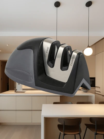 1 件装 2 级手动厨房磨刀器，适用于专业刀具磨刀