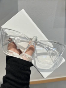 1/3pcs Fashionable Cat Eye Large Frame Cute Classic Photography Glasses - Multicolor - View 4