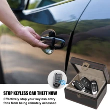 Set Of 1 Faraday Box With 2 Faraday Bags, RFID Box & Signal Blocking Pouch For Car Keys, Keyless Entry Car Key Protector, Anti-Theft Signal Blocking Cages, Key Fob Protector, Signal Blocker For Keyless Fob For Car Keys Phones - 3pcs - View 7
