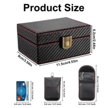 Set Of 1 Faraday Box With 2 Faraday Bags, RFID Box & Signal Blocking Pouch For Car Keys, Keyless Entry Car Key Protector, Anti-Theft Signal Blocking Cages, Key Fob Protector, Signal Blocker For Keyless Fob For Car Keys Phones - 3pcs - View 2