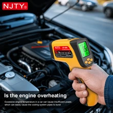 NJTY Temperature Gun, K-TYPE Infrared Thermometer Gun, Handheld Non-Contact High Temperature Gun, Suitable For Industrial, Cooking Tester, Pizza Oven, Car, HVAC, Barbecue Oven And Engine-Laser Surface Temperature Reader -58℉ To 1472℉