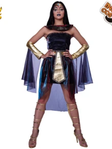 Women's Queen Cleopatra Classic Costume Egyptian Halloween Costume For Party - màu đen - Xem 4