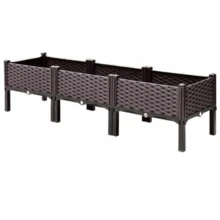 Elevated Garden Bed With Legs - Plastic Planter Box For Vegetables, Herbs & Flowers - Dark Purple - View 1