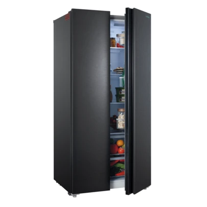 iceBlue 15.6 Cu. Ft. Black Stainless Steel Side-By-Side Refrigerator - Independent Left Freezer & Right Fridge Temperature Control