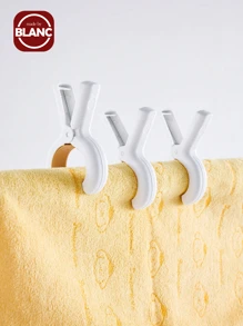 10 个毛巾夹、沙滩巾夹、防风泳池椅和巡航毛巾架；多功能洗衣夹，无痕鲜艳色彩，用于将毛巾、毯子、衣服和被子固定在沙滩椅、泳池船、晾衣绳和挂架上。 - 彩色 - 查看 3