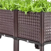 Elevated Garden Bed With Legs - Plastic Planter Box For Vegetables, Herbs & Flowers - Dark Purple - View 7