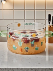 高端硼硅酸盐玻璃烹饪锅 - 仙人掌、郁金香、玫瑰图案 - 适合汤、面条、酱汁等 - 非常适合家庭和餐厅使用，适合圣诞节、感恩节、万圣节等节日 - 彩色 - 查看 9