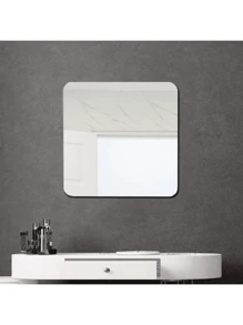 1/4/8pcs 20*20cm Round Corner Acrylic Wall Mirror Stickers – Self-Adhesive Decorative Panels For Bedroom, Dorm, Closet – Soft Splicing Mirror (Not For Reflection Use)