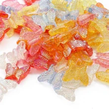 100Pcs 13*16mm Acrylic Iridescent Butterfly Loose Beads Earrings Pendant Jewelry Making Material Handmade DIY Accessories - Loại bướm - Xem 7