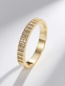 Charm-In 1 件女士优质锆石镶嵌金色戒指 - 金色款3 - 查看 2