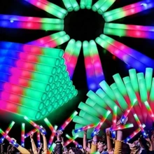 50pcs Foam Glow Sticks, LED Glow Sticks, Suitable For Party Decorations, Colorful Flashing Glow Sticks, Can Be Used For Christmas, Wedding, Birthday Concert, Festival Celebration, New Year's Eve Club, Graduation Party And Halloween Carnival - Seven Colors and Three Functions - View 4