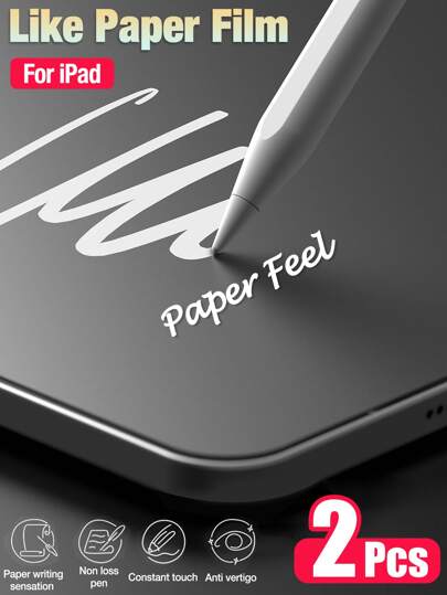 Yezodawee 2片装纸质触感屏幕保护膜，兼容iPad A16第11/10代（2025/2022款）和iPad Air 11 M3（2025/2024款），磨砂PET软膜，防刮花，书写流畅，高灵敏度，低反射，易于安装。