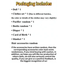 Muñeca bebé recién nacido Reborn de 50 cm (20 pulgadas) de vinilo suave con piel pintada en 3D y Body de tela, juguete realista de bebé niña durmiendo, regalo de princesa para niños de 3+ años