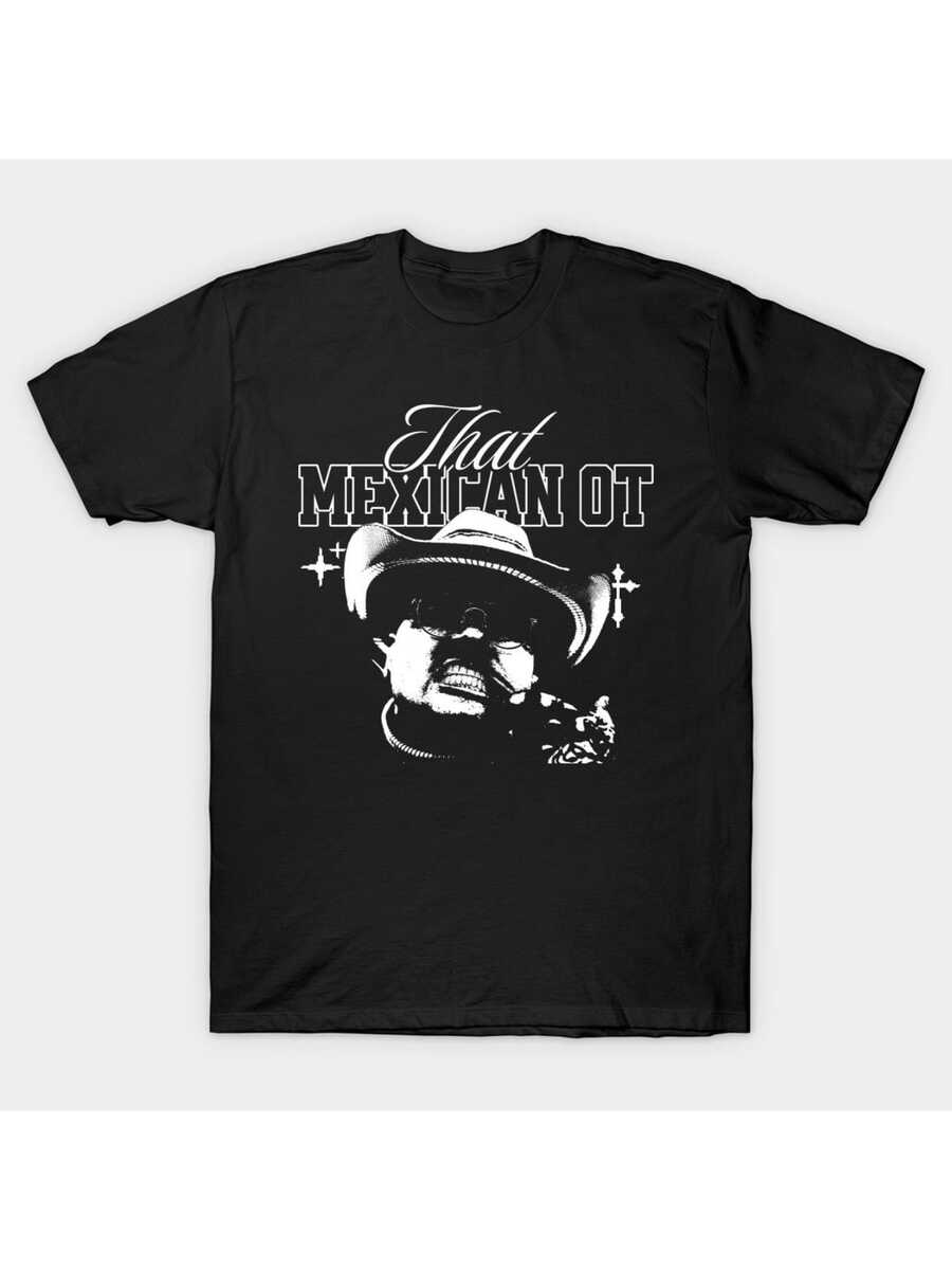 Camiseta informal para hombre con estampado de "That Mexican OT" y figura. Camiseta cómoda y suave de manga corta, 100 % algodón, 220 g, ideal para primavera y verano, unisex. - Negro - Ver 1