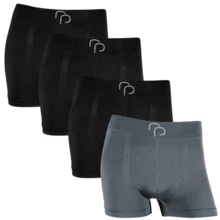 Rafa Parize Kit Of 4 Men's Boxer Briefs RP Original Adult Premium - 3黑色/1灰色 - 查看 1