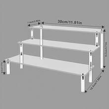 Un suport de afișare manual acrilic multistrat de 30 cm/11,81 in, tip scară transparentă, suport de afișare pentru parfumuri, potrivit pentru decorarea manuală a depozitării jucăriilor, parfumurilor și a depozitării pe birou