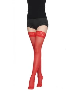 蕾丝高筒袜——夏季透明款式，多种色调，打造修长优雅腿型