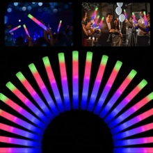 50pcs Foam Glow Sticks, LED Glow Sticks, Suitable For Party Decorations, Colorful Flashing Glow Sticks, Can Be Used For Christmas, Wedding, Birthday Concert, Festival Celebration, New Year's Eve Club, Graduation Party And Halloween Carnival - Seven Colors and Three Functions - View 5
