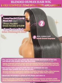 5x5 13*4 13*6 #4 长款水波纹高清蕾丝前假发，10-34 英寸蕾丝前假发，真人发丝发际线，预先拔毛，无胶假发，自然混发波浪假发，女士款 - 棕色 - 查看 6