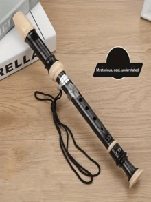 1 件德国风格 8 孔高音竖笛，ABS 材质高品质学生初学者长笛乐器，圣诞派对乐器小礼物，附带清洁套件和指法表 - 彩色 - 查看 10