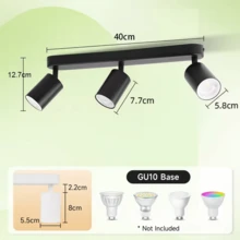 CANMEIJIA Spot encastré au plafond GU10, lampe de plafond moderne en aluminium, spots simples/doubles/triples/quadruples, noir/blanc, avec ou sans ampoules, installation facile, convient pour couloir, entrée, vitrine, pièce, cuisine, hall d'exposition, salle de lecture, salle à manger, bar, chambre, café, salon, magasin de vêtements