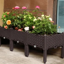 Elevated Garden Bed With Legs - Plastic Planter Box For Vegetables, Herbs & Flowers - Dark Purple - View 5