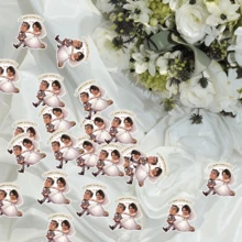 [10/25/50/100/150pcs] Personalized Face Confetti, Custom Photo Stickers, Wedding Birthday Bachelorette Party Decoration, Fun Face Paper Cutouts, Creative Party Favors, Anniversary, Table Scatter Decor - Special-shaped Stickers - View 6