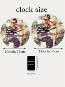 1 Personalized Clock With Picture, Custom Wall Clock, Valentine's Day, Mother's Day, Living Room, Bedroom, Home Decor Customizable Wall Clock Personalized Wall Photo 10/12 Inch Silent Non-Tick Round Decor Kitchen Personalized Wall Clock, Creative Gift 10/12 Inch, Multifunctional, Mildew-Proof, Decorative, Reusable, Exquisite