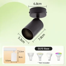 CANMEIJIA Spot encastré au plafond GU10, lampe de plafond moderne en aluminium, spots simples/doubles/triples/quadruples, noir/blanc, avec ou sans ampoules, installation facile, convient pour couloir, entrée, vitrine, pièce, cuisine, hall d'exposition, salle de lecture, salle à manger, bar, chambre, café, salon, magasin de vêtements