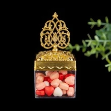 24pcs Mini Candy Boxes, Transparent With LIDS, Window-Style Electroplated Packaging Boxes, Suitable For Festivals, Birthdays, Weddings, Gender Revelation, Bridal Gift Parties, Christmas, Halloween, Easter, Party Dessert Display Boxes, Packaging Supplies - 金色 - 查看 3