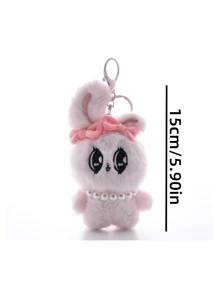 New 4-Color Cute Big-Eye Sweet Heart Rabbit Plush Toys, Keychain Figures, Net Celebrity Rabbit Coin Purse Earphone Case