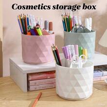 1个旋转式化妆品收纳盒，口红架，化妆品收纳盒，化妆刷架，适合存放眉笔、口红、笔筒和其他化妆品，适用于办公桌、宿舍和家庭使用。 - 彩色 - 查看 1