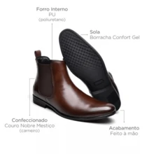 Berganno Men's Chelsea Boot In Genuine Leather, Classic, Elegant, Short Shaft - Rỉ Nâu - Xem 3