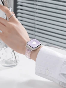 1条透明表带，兼容 38mm 40mm 41mm 42mm 44mm 45mm 46mm 49mm，纤薄彩色替换表带，兼容 Series 11 10 9 8 7 SE 6 5 4 3 2 1 Ultra 3/2/1，水晶透明表带，适用于 S10/S9/S8/S7/S6 - 無色 - 查看 5