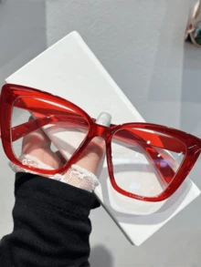 1/3pcs Fashionable Cat Eye Large Frame Cute Classic Photography Glasses - Multicolor - View 3