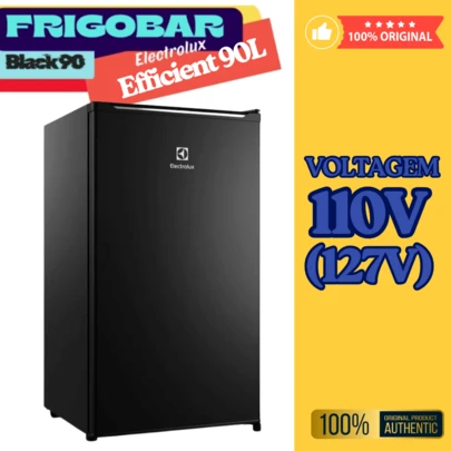 FRIGOBAR ELECTROLUX EM92B BLACK 92 EFFICIENT 92L – CONTROLE DE TEMPERATURA – PRETO – 110V / 220V