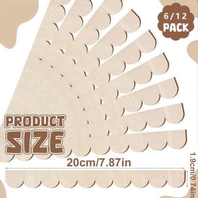 1/12 件扇形木质装饰边饰 - 迷人的 DIY 家居、墙壁、橱柜边缘 | 多用途工艺模具，适合母亲节、父亲节、教师节、毕业典礼、生日、婚礼 | 非常适合室内外装饰、墙壁装饰 | 扇形装饰 | 木质装饰