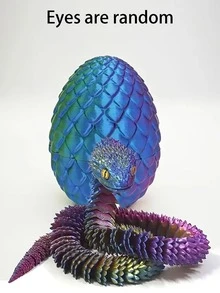 Estatua de pitón impresa en 3D de 30 cm con articulaciones flexibles - Artesanía y decoración, regalo perfecto para el hogar y la oficina [Color de ojos aleatorio]