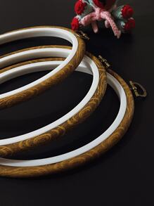 1pc/3pcs Set, Round/Oval Embroidery Hoops, Sewing Embroidery And DIY Hand Cross Stitch Frame Auxiliary Tools - Brown - View 5