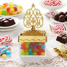 24pcs Mini Candy Boxes, Transparent With LIDS, Window-Style Electroplated Packaging Boxes, Suitable For Festivals, Birthdays, Weddings, Gender Revelation, Bridal Gift Parties, Christmas, Halloween, Easter, Party Dessert Display Boxes, Packaging Supplies - 金色 - 查看 5