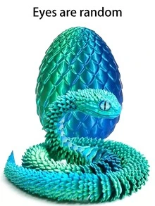 Estatua de pitón impresa en 3D de 30 cm con articulaciones flexibles - Artesanía y decoración, regalo perfecto para el hogar y la oficina [Color de ojos aleatorio]