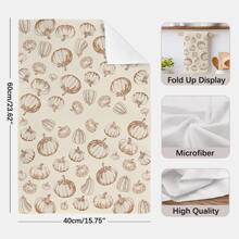 2 件简约秋季南瓜图案厨房毛巾，柔软涤纶材质洗碗布，适用于厨房装饰、清洁、节日派对装饰、厨房和浴室必需品、家居装饰、乔迁礼物