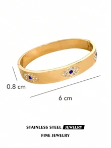 时尚不锈钢钻石邪眼手链，适合女士日常佩戴 - Evil Eye - 查看 9